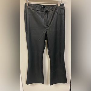 zara faux Leather pants black boot cut size XL NWOT